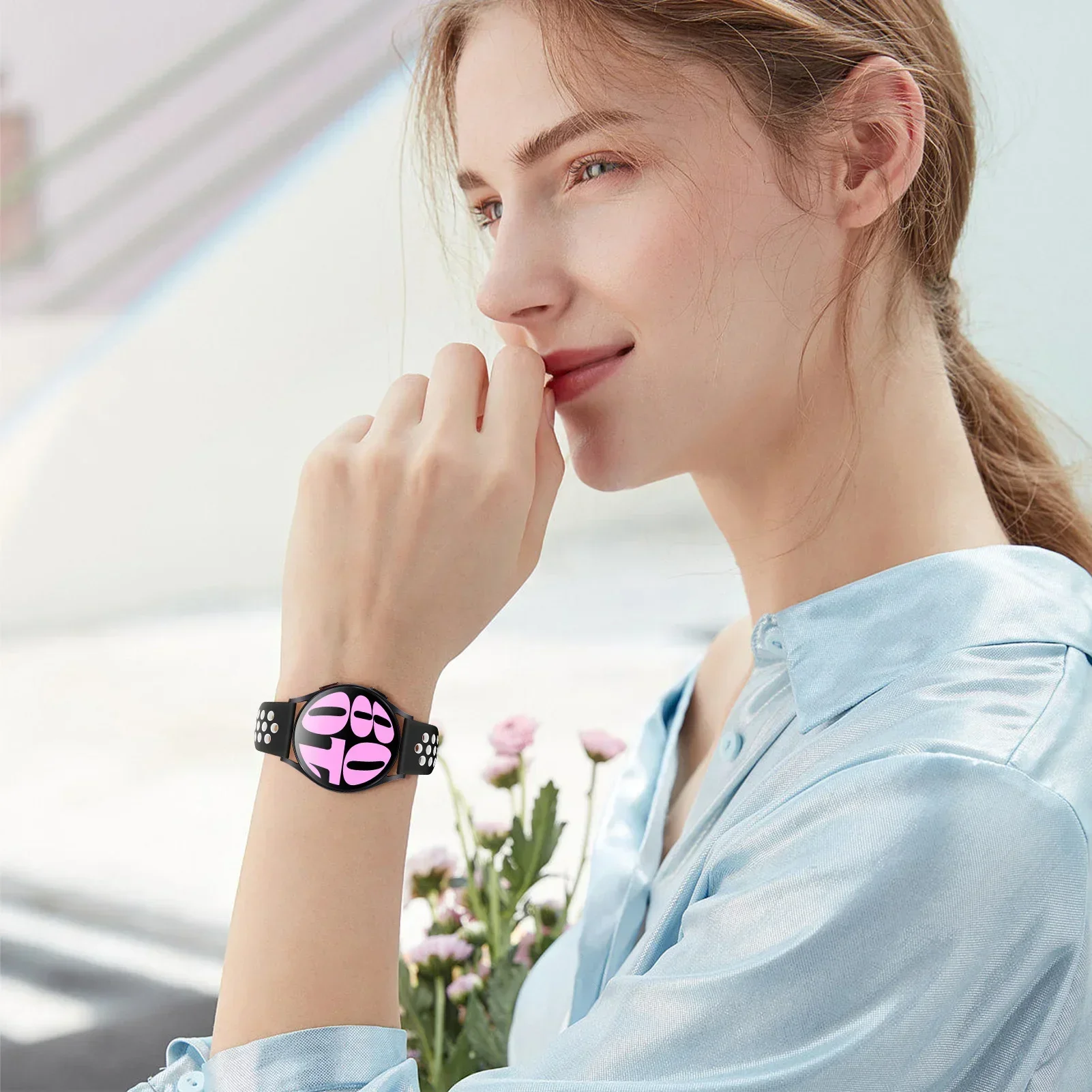รูปสินค้า สายซิลิโคนยืดหยุ่น 20-22 มม. สำหรับ Samsung Galaxy Watch 7/6/5 40-44 มม. และ Huawei Gear S3 43-47 มม.