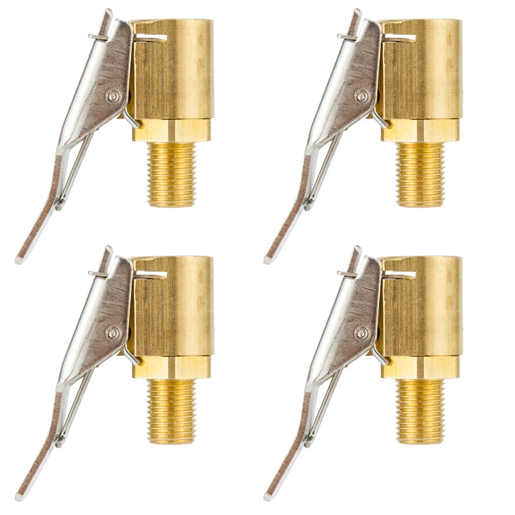 

4 Pcs Air Chuck for Tires Fittings Car Inflatable Pump Nozzle Thread with Gauge