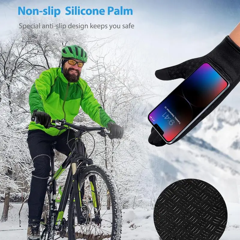 Electric Heated Gloves Winter Moto Heated Gloves Warm Waterproof Rechargeable Heating Thermal Gloves Windproof Skiing Gloves 3