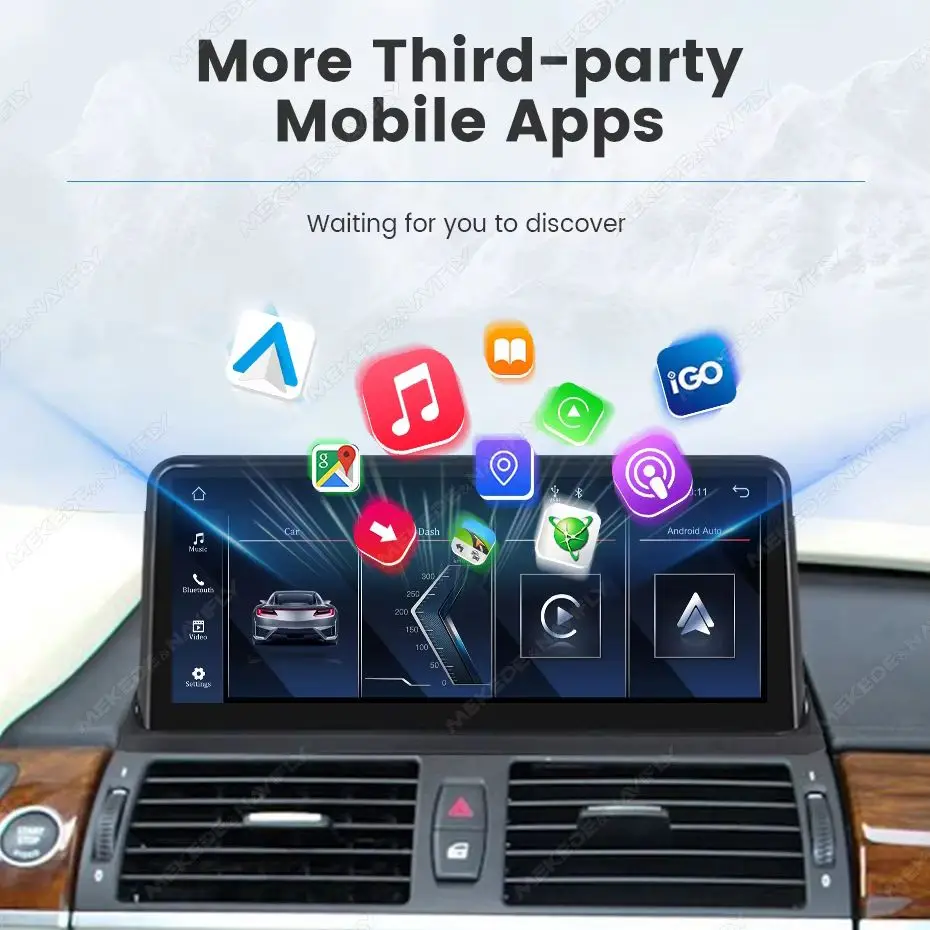 MEKEDE Sistema Multimedia Inalámbrico CarPlay Android Auto de 10.25 pulgadas para BMW Serie 1 E87 E81 E88 E87 2004-2011 1920*720 QLED Pantalla con Cámara de Visión Trasera GPS Navegación Radio para Auto 7