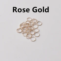 Assorted Single Loop Open Jump Rings for DIY Jewelry Crafts and Handmade Accessories (Rose Gold)