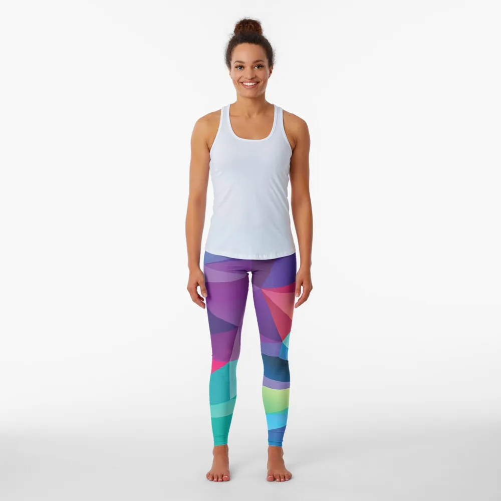 Abstract Geometric Rainbow Leggings sportswear gym sport legging active wear Sports pants woman Womens Leggings