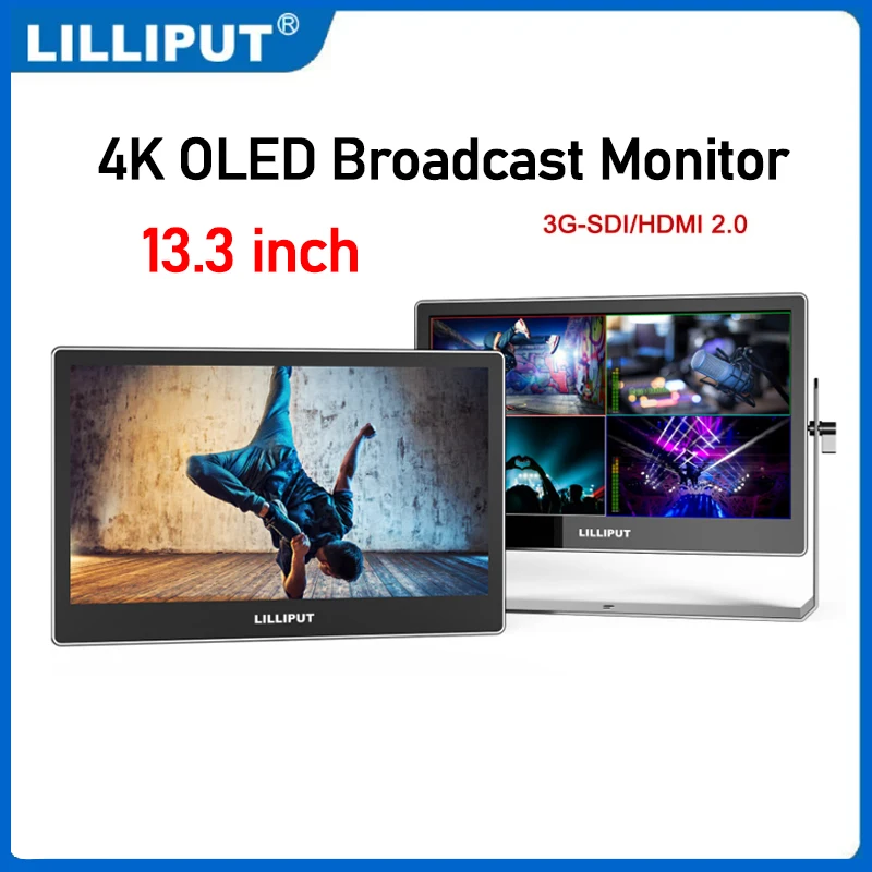 

LILLIPUT A13 13.3 Inch OLED Ultra Clear Portable Monitor 3840x2160 contrast 100000:1 3G-SDI HDMI 2.0 Broadcast Camera Monitor