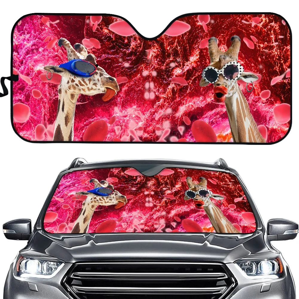 

Забавный дизайнерский автомобильный солнцезащитный козырек с жирафом, цельный козырек для лобового стекла, Складной автомобильный солнцезащитный козырек, универсальные автомобильные аксессуары, подходит для автомобиля, внедорожника, грузовика