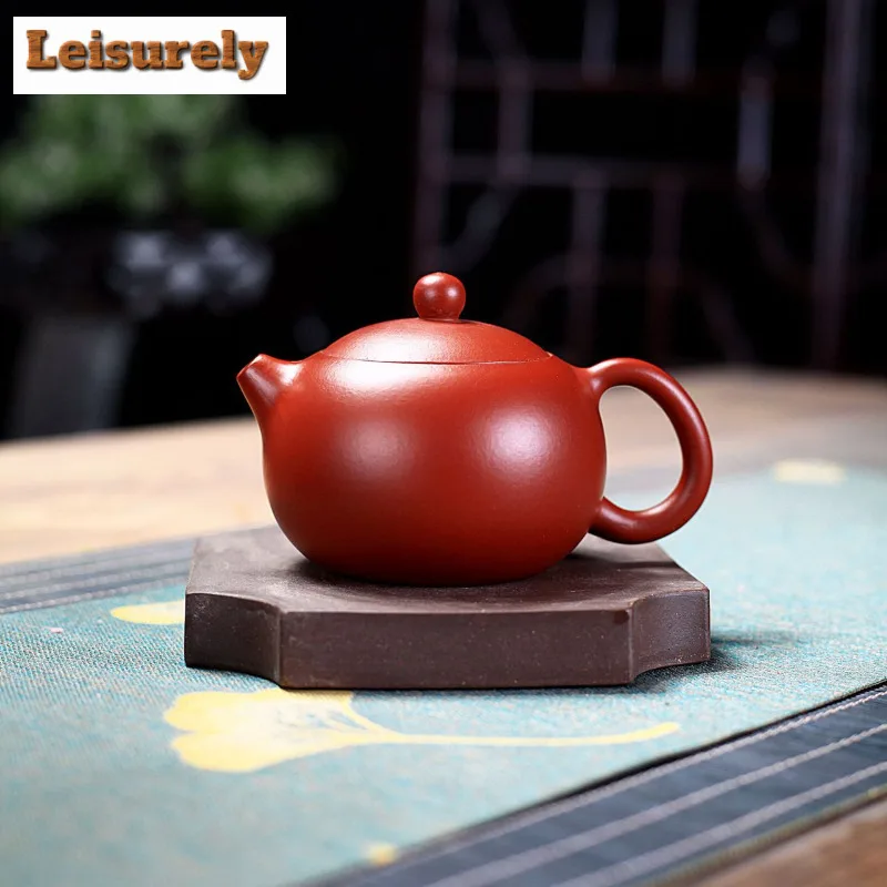 200ml Luxury Yixing Purple Clay Teapots Handmade Xishi Pot Raw Ore Dahongpao Mud Tea Soaking Kettle With Filter Zisha Tea Set