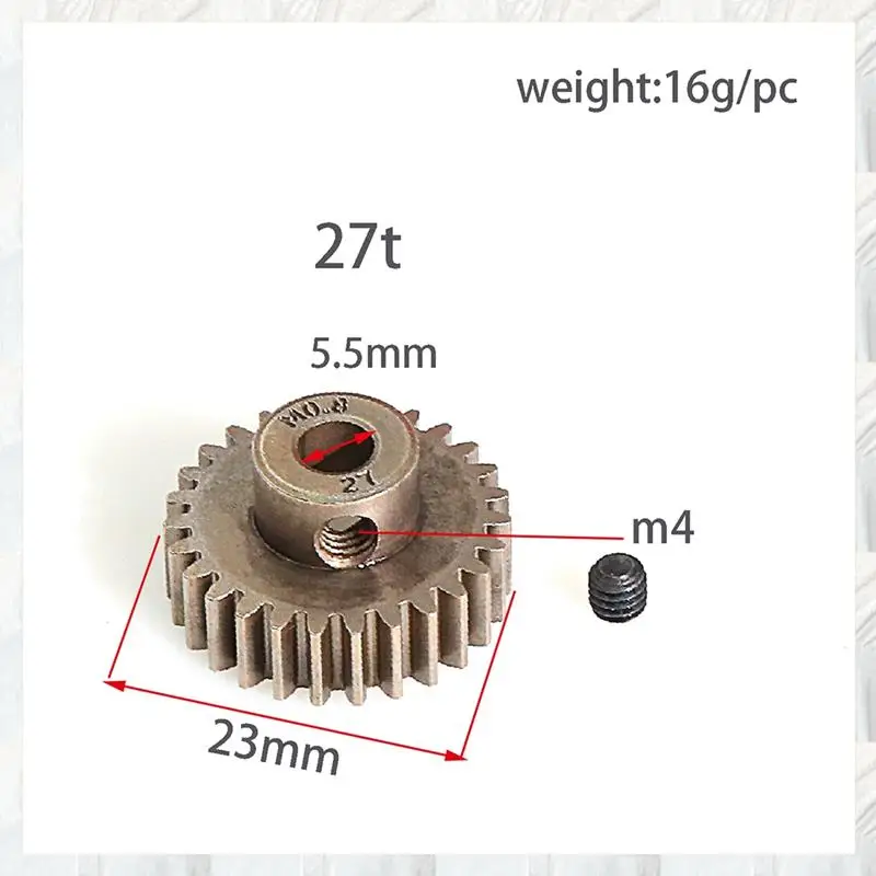 Hot Selling-M0.8 27T Motor Gear Pinion Gear 5647 For UDR Unlimited Desert Racer 1/7 RC Car Upgrade Parts,M0.8 27T Motor Pin