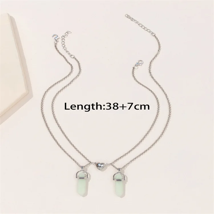 Punk style geometric crystal chain necklace for women.