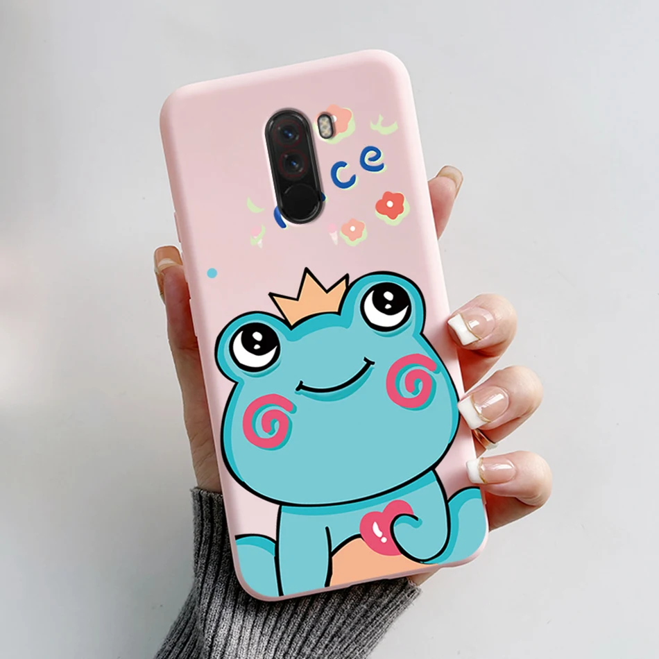 Cute Bear and Frog Cartoon Shockproof Phone Case - Soft Silicone TPU Back Cover for Xiaomi Poco Pocophone F1