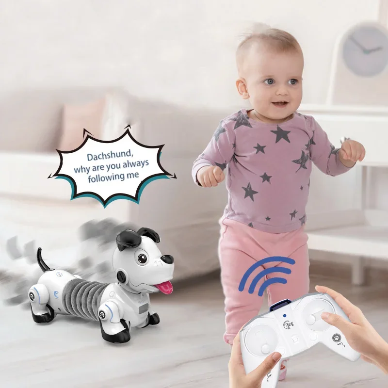 RC Robot Dog Puzzle Machine Dachshund Infrared Electronic Remote Control Scalable Tamagotchi Animal Boy Toy for Christmas Gifts 5