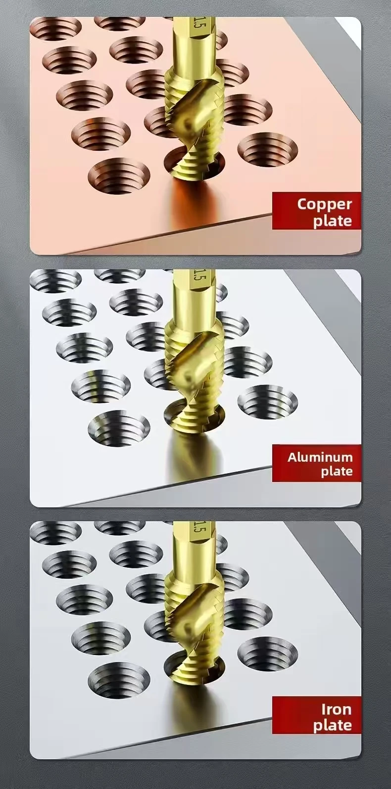 6 stücke Multi Funktionale HSS Bohren Gewindeschneiden Integrierte Spiralgewindebohrer Hand Elektrische Bohrer Gewindebohrer Werkzeug Fase Maschine Verbundgewindebohrer – Detail 5
