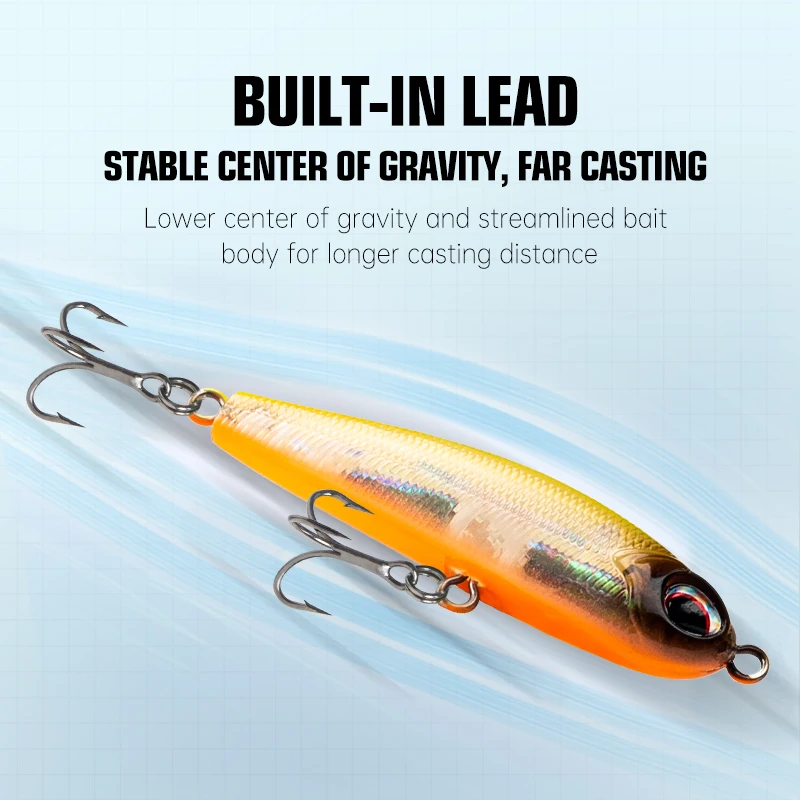 Kingdom Fishing Lures Mini Pencil Hard Baits 40mm/4g 70mm/8g Slow Sinking  Artificial Baits High Quality Wobblers Fishing Tackle