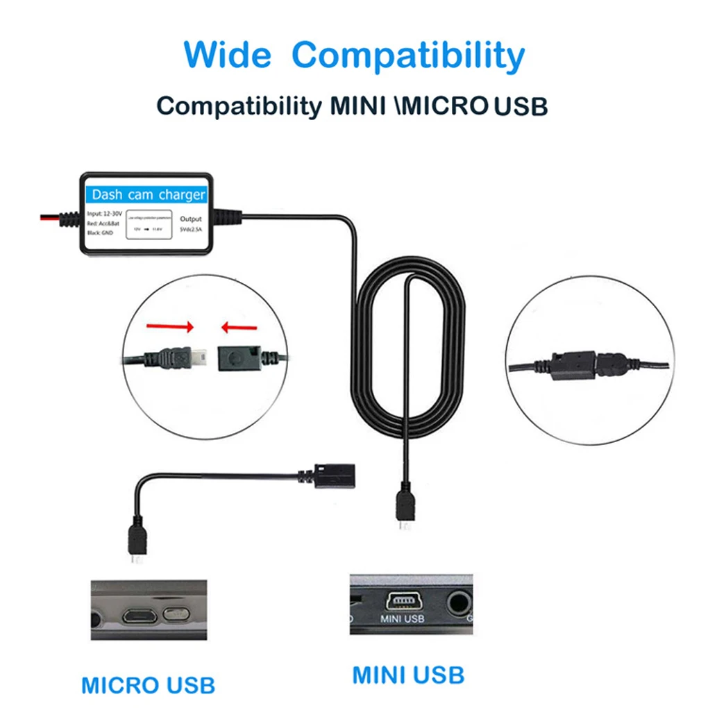

Автомобильный комплект жестких проводов для замены Профессиональный мини микро Универсальный кабель питания