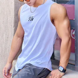 Premium Men's Sleeveless Mesh Sports Tank Top - High - Quality Summer Fitness Vest - XXXL (White)