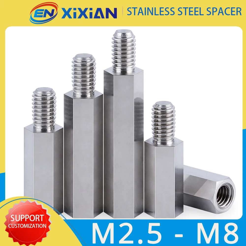 thumbnail image 1 of M2.5 M3 M4 M5 M6 Stainless Steel Standoff PCB Board Hex Pillar Stud Hexagon Computer Motherboard Spacer Stand off Screw Bolt, 1 of 4