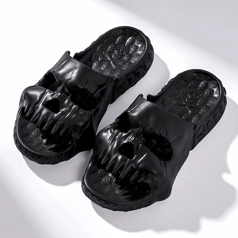 

Original Women Men Slippers Personalized Skull Design Slides Men Summer Outdoor Non-slip EVA Thick Bottom Beach Men's Sandals