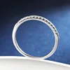 Halaile 1.5mm D Color Moissanite S925 Sterling Silver Stackable Row Ring with GRA Trendy Fine Jewelry Women Classic Dainty Gift 5