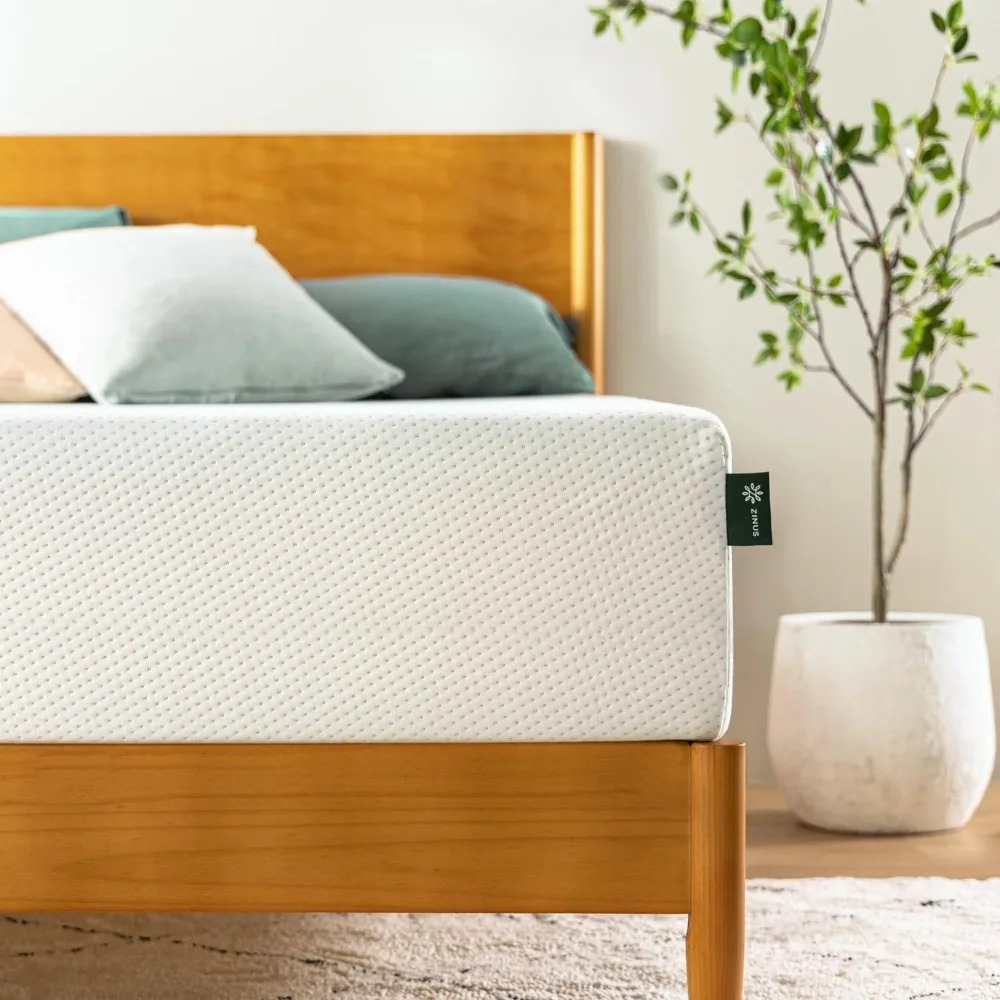 

12 Inch Green Tea Memory Foam Mattress, Fiberglass Free, Patented Custom Contour Support, Sturdy Base Foam