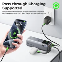 PISEN 240W Power bank à charge ultra-rapide 27000mAh pour ordinateur portable, câble USB C intégré 140W avec Powerbank pour Macbook, ordinateur portable, iPad 3