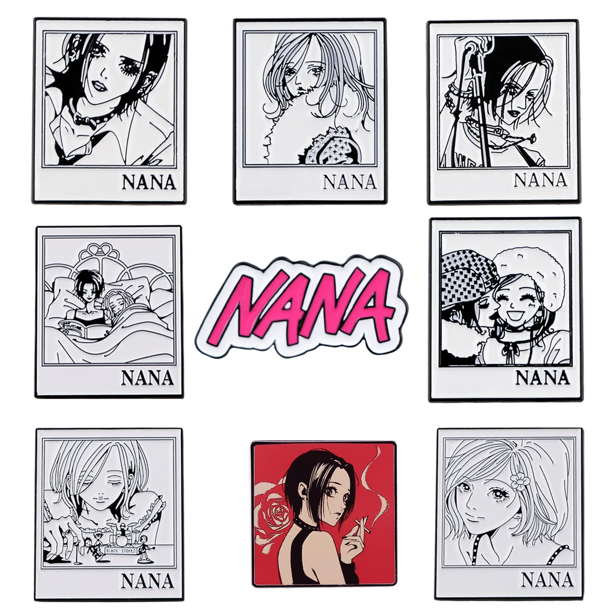 

Nana Anime Enamelled Brooches Collection Animated Character Pins Clothes Backpack Lapel Badges Fashion Jewelry Accessories Gifts
