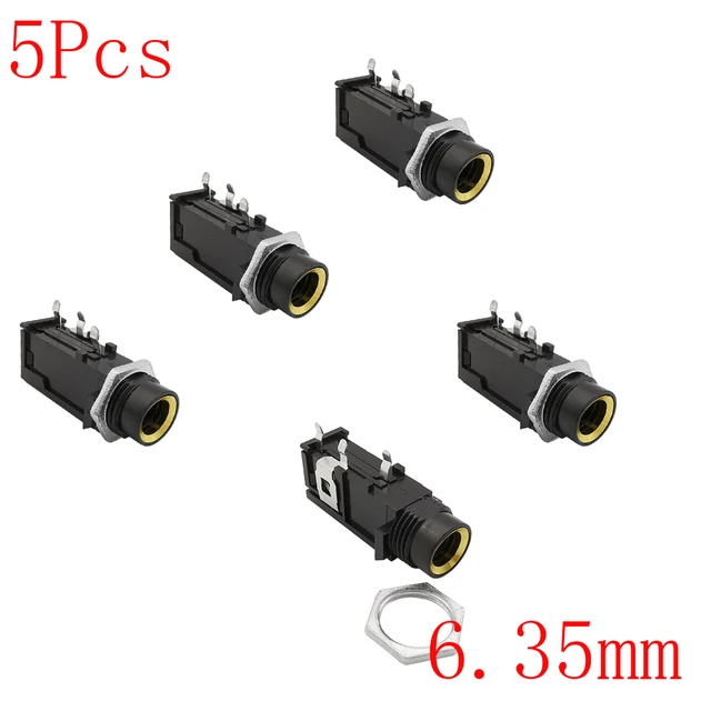 Microphone Jack 6.35 Connector  Microphone Jack 6 35 Connector - 5pcs Diy  6.35mm - Aliexpress