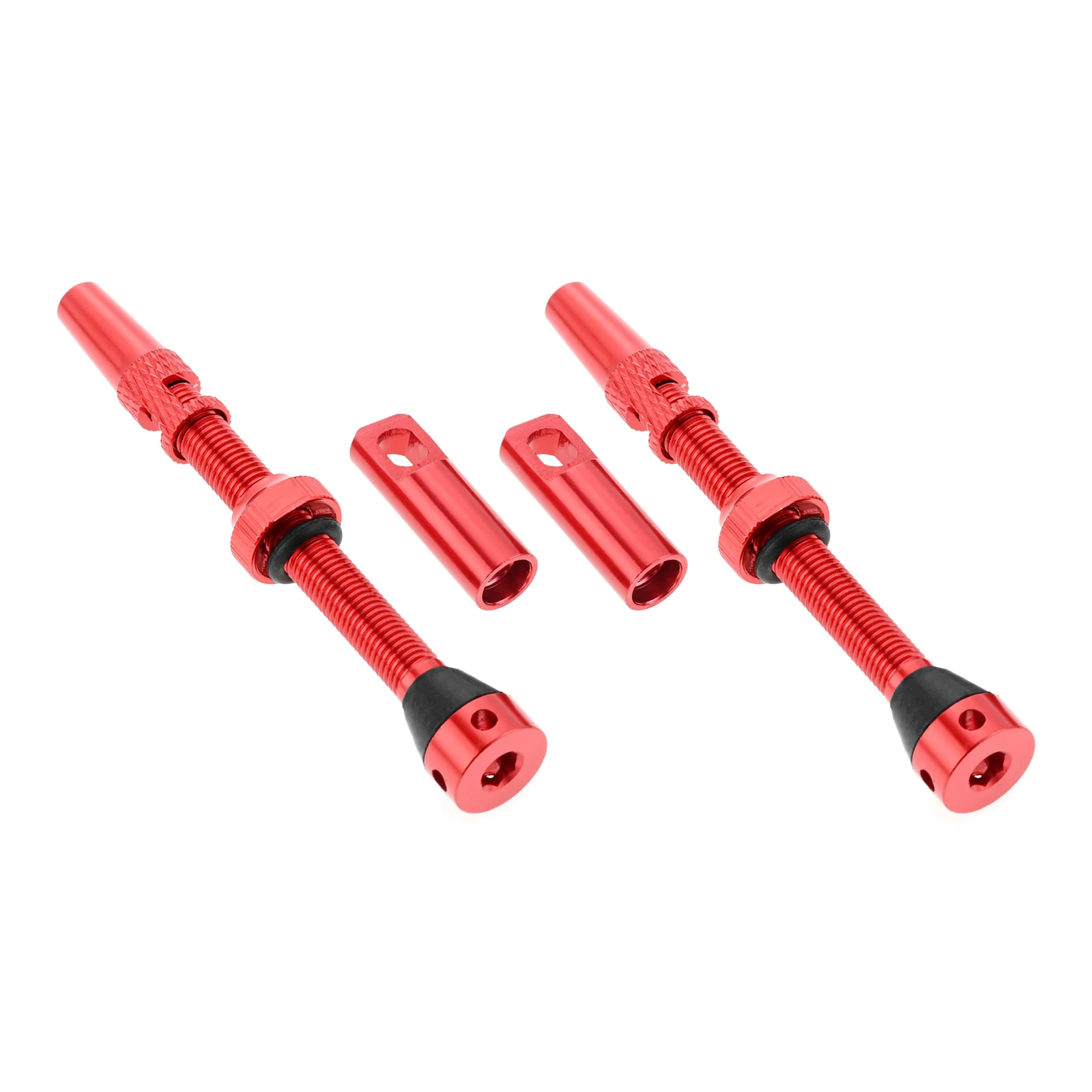 1 Pair 44mm/60mm CNC Aluminum Tubeless Presta Valve Stem with Caps Covers Value Core Remover Tool Fit Most Tubeless Bicycle Rims bicycle valve cap bicycle tire valve cap bicycle tubeless valve bicycle valve core remover valve cap bicycle valve valve caps bicycle air valve bicycle valve accessories bicycle valve tool