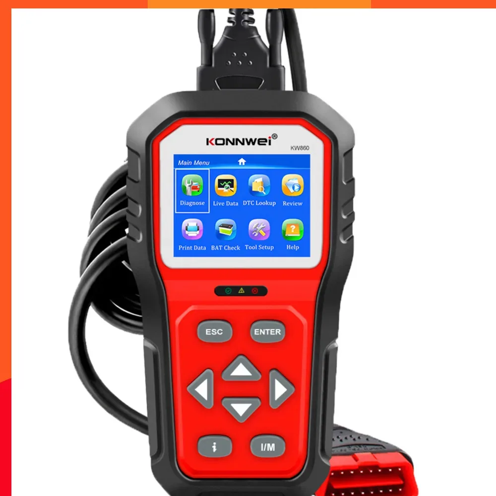 Konnwei Kw860 Obd2 Strumento Diagnostico Automobilistico Tester Professionale E Batteria I/M Ready Oil Lamp Lettore Di Codici Di Errore Automobilistic