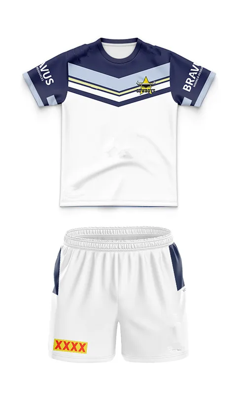 

2024 Cowboys Away Детский Комплект Джерси комплект для малышей регби детская футболка Размер: 16-26 (имя и номер на заказ)