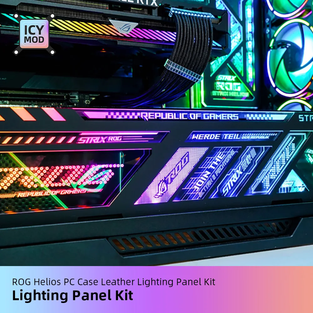ASUS GX601 Case Panel 4pcs ARGB Lighting Plate ROG Strix Helios Refit UV Laser Engraved PC MOD