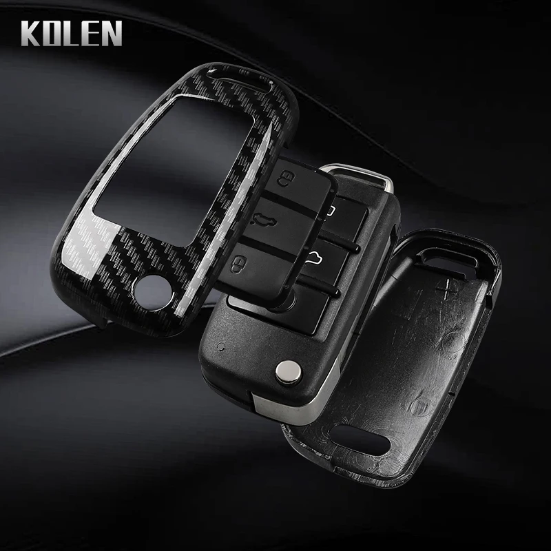 Premium ABS Carbon Fiber Car Key Case Cover