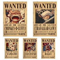 New Anime One Piece rufy 3 Billion Bounty Wanted Poster quattro imperatori Kid Action Figures Vintage Wall Decoration Poster Toys