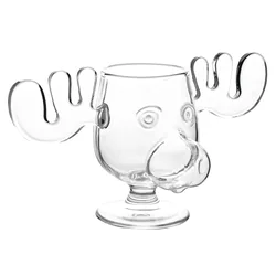 Elegant Elk Reindeer Glass: Festive Drinkware - 240ml (1pcs)