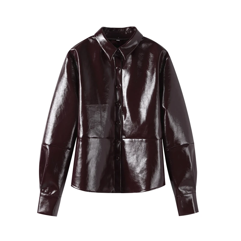 Casual Leather Jacket Skirt Set for Women 2 Pieces Lapel Single Breasted Top Mini Skirts Autumn Lady Y2k All-matching Outfits
