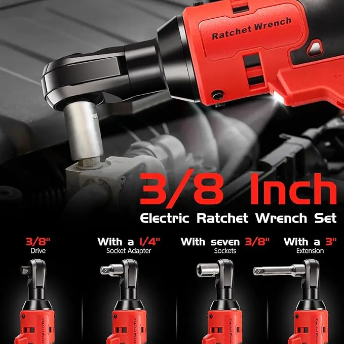 Electric Ratchet Wrench Cordless Driver Impact Removal Screw Nut