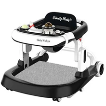 

Baby Walker With Wheel Multi Function Music Dinner Plate Foot Pad Anti Rollover Walkers Learning Toys Kid's Ride Cart for 6-18 M