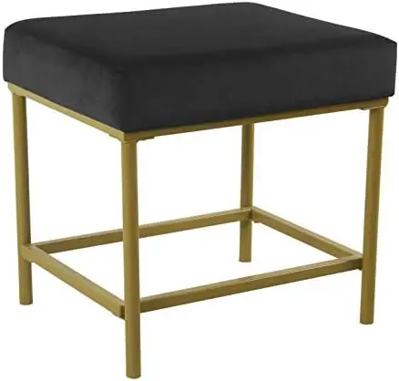 

Modern Velvet Ottoman, Gold Metal Frame, Black Gray flamess candle Flooding candles Christmas decoration Tapered candles Electro