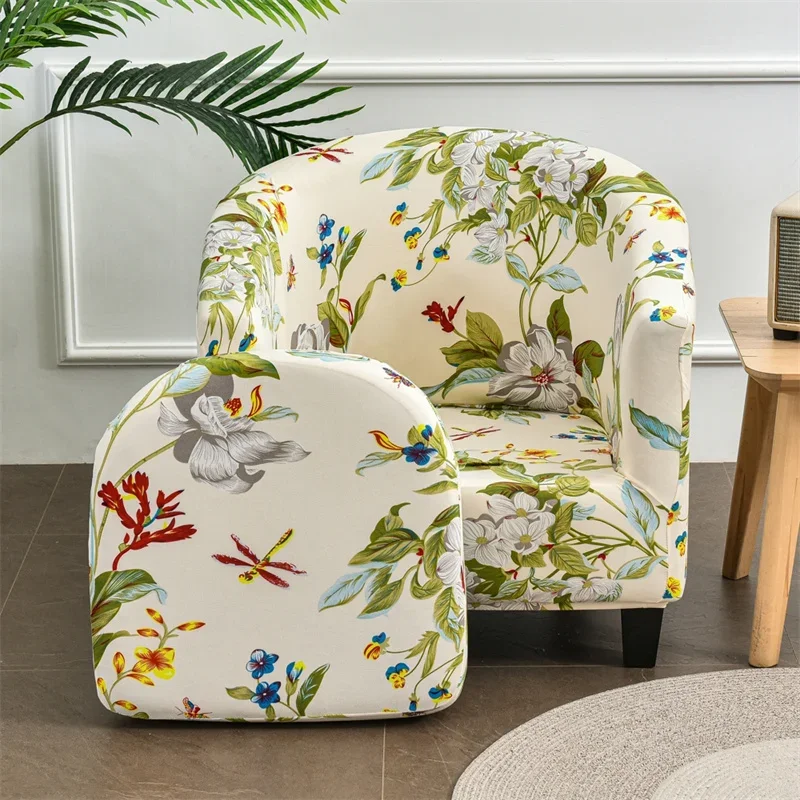 Floral Printed Club Sofa Cover Spandex Armchair Covers Tub Chair Slipcover for Living Room Couch Cover with Seat Cushion Covers 3