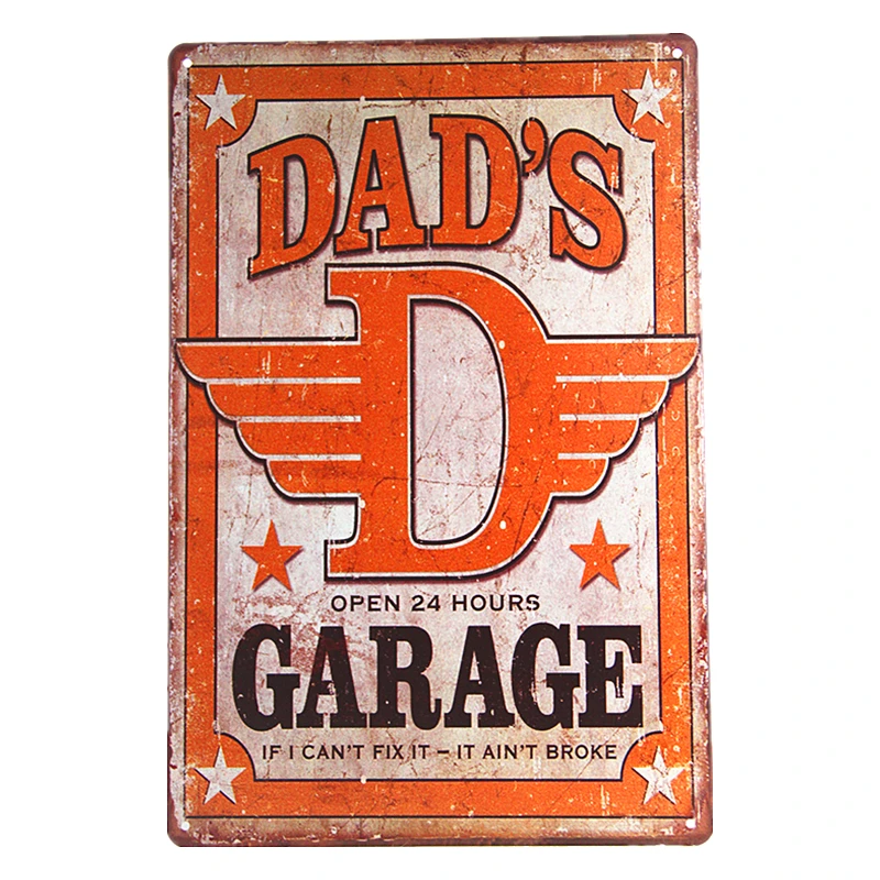 

Dad's Garage Tin Metal Sign Decor HUMOROUS Daddy Father-Metal Tin Signs, Home Kitchen Wall Retro Poster Plaque Mural Bar Pub Co
