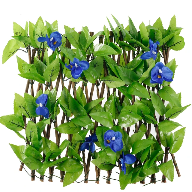 Új Kibővíthető Kerítés Adatvédelmi Képernyő 40X180Cm Mesterséges Levelek Vívópanel 8 Módban Napenergia Lámpák Faux Borostyán Hedge Virág - Image 5