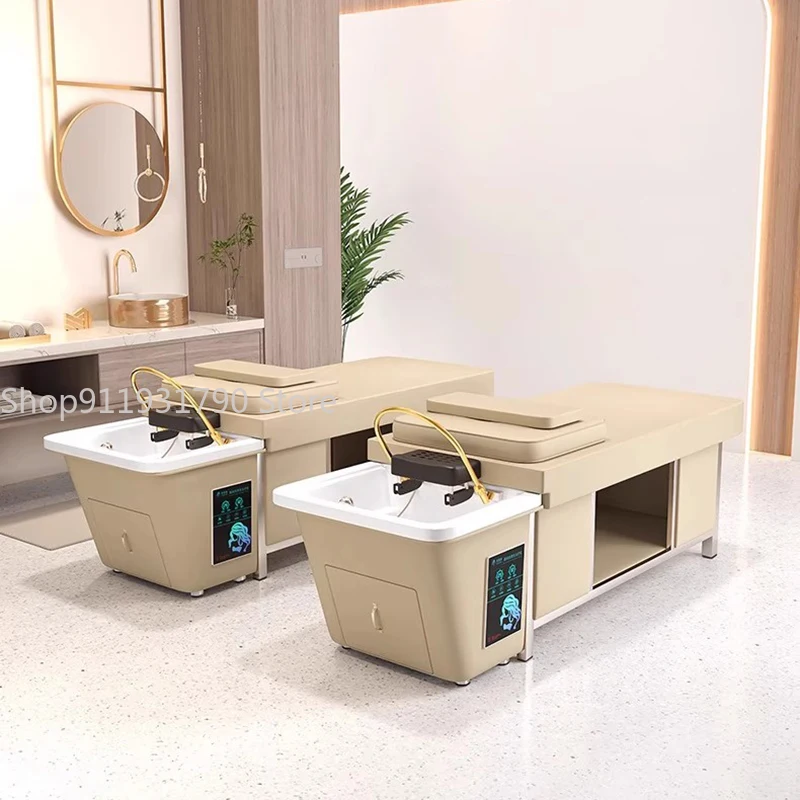 Head Spa Shampoo Bed Wash Hair Massage Steel Water Circulation Head Hair Therapy Lettino Massaggio Salon Equipment MQ50SC