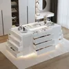 Armoire Bedroom Island Wardrobe Closet Island w/ 16 Drawers & Glass Tabletop,Island Dresser with Jewelry Organizer,Closet Island 3