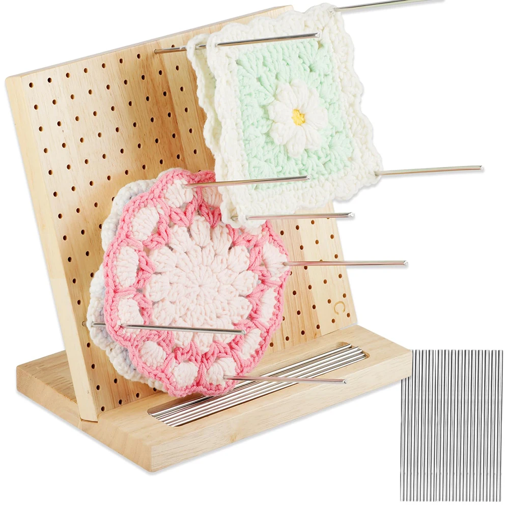1pc Wooden Square Knitting Blocking Mat Blocking Boards Weave Accessory Knitting Board for Crocheters Accessory Knitting