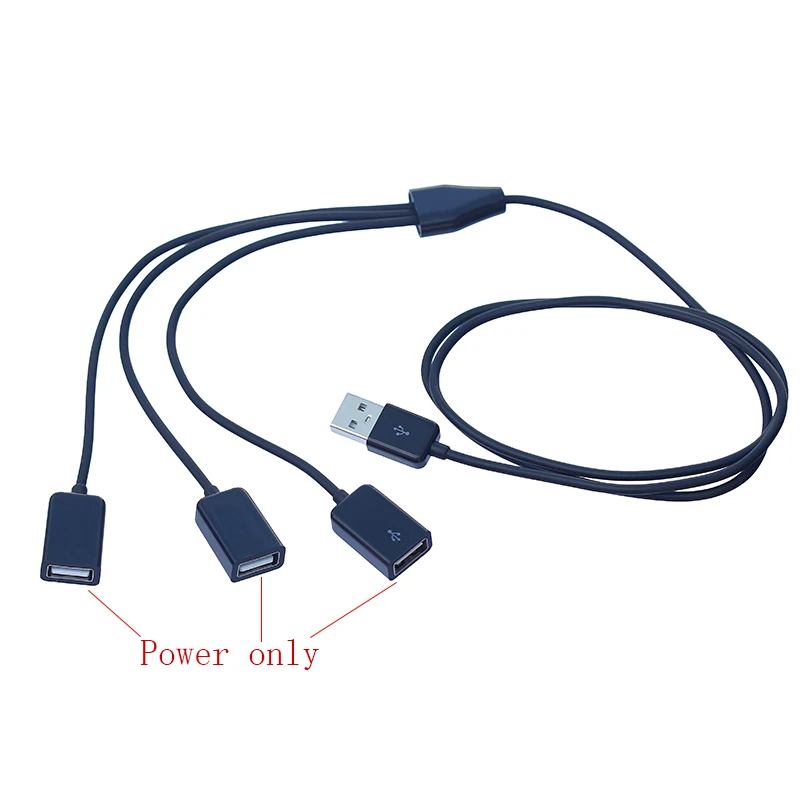 Charging Cable USB Charging Cable 1m USB2.0 A 1 Male to 3 Port USB Female Power Adapter Y Splitter Charging Cable