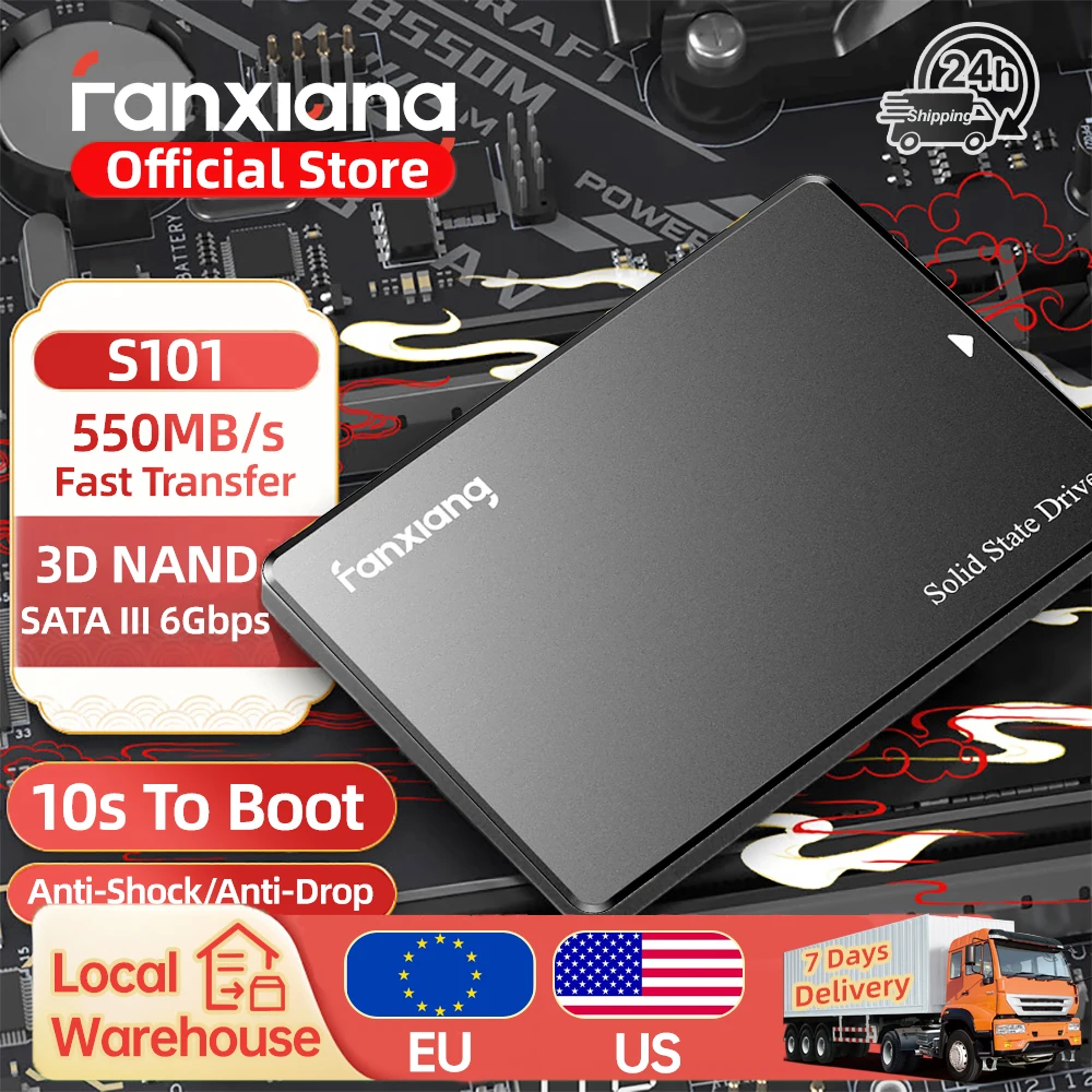 Fanxiang S101/S102 Pro/S101Q 2.5inch SATA SSD 512GB 1TB 2TB 4TB 550MB/s Hard Drive SSD SATA Internal Solid State Disk 6xFast HDD