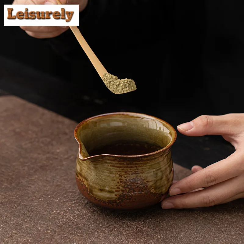 280ml Japanese Kiln Change Threaded Matcha Bowl Sharp Spout Matcha Stirring Mix Basin Home Tea-making Tools Kitchen Supplies