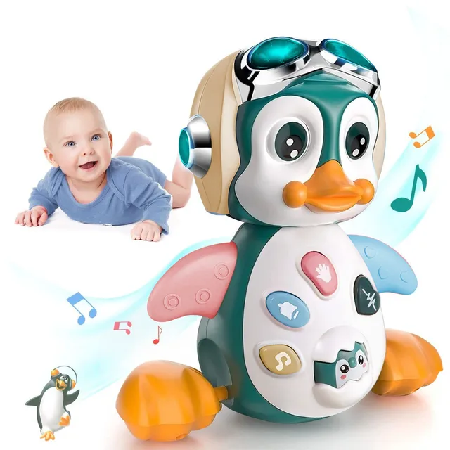 Электронная детская игрушка для ползания с музыкой и подсветкой, обучающая детская игрушка, Пингвин для детей старше 6 месяцев, подарок на день рождения для раннего развития 1