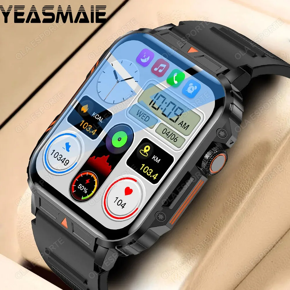 남녀공용 AMOLED 스크린 GPS 건강 모니터, IP68 방수 스마트 워치, 블루투스 통화 스마트 워치, 1.95 인치, 2024 스마트 워치 신제품