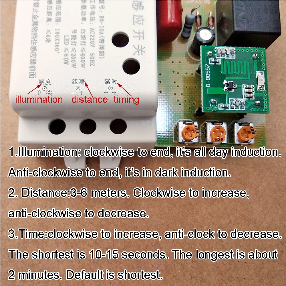 S04ac28e123914e2bae2a65ef5c43a752E 220V Sound Sensor Light Control Home Improvement Smart Switches Module Detector Intelligent Auto On Off Light Switch Accessories