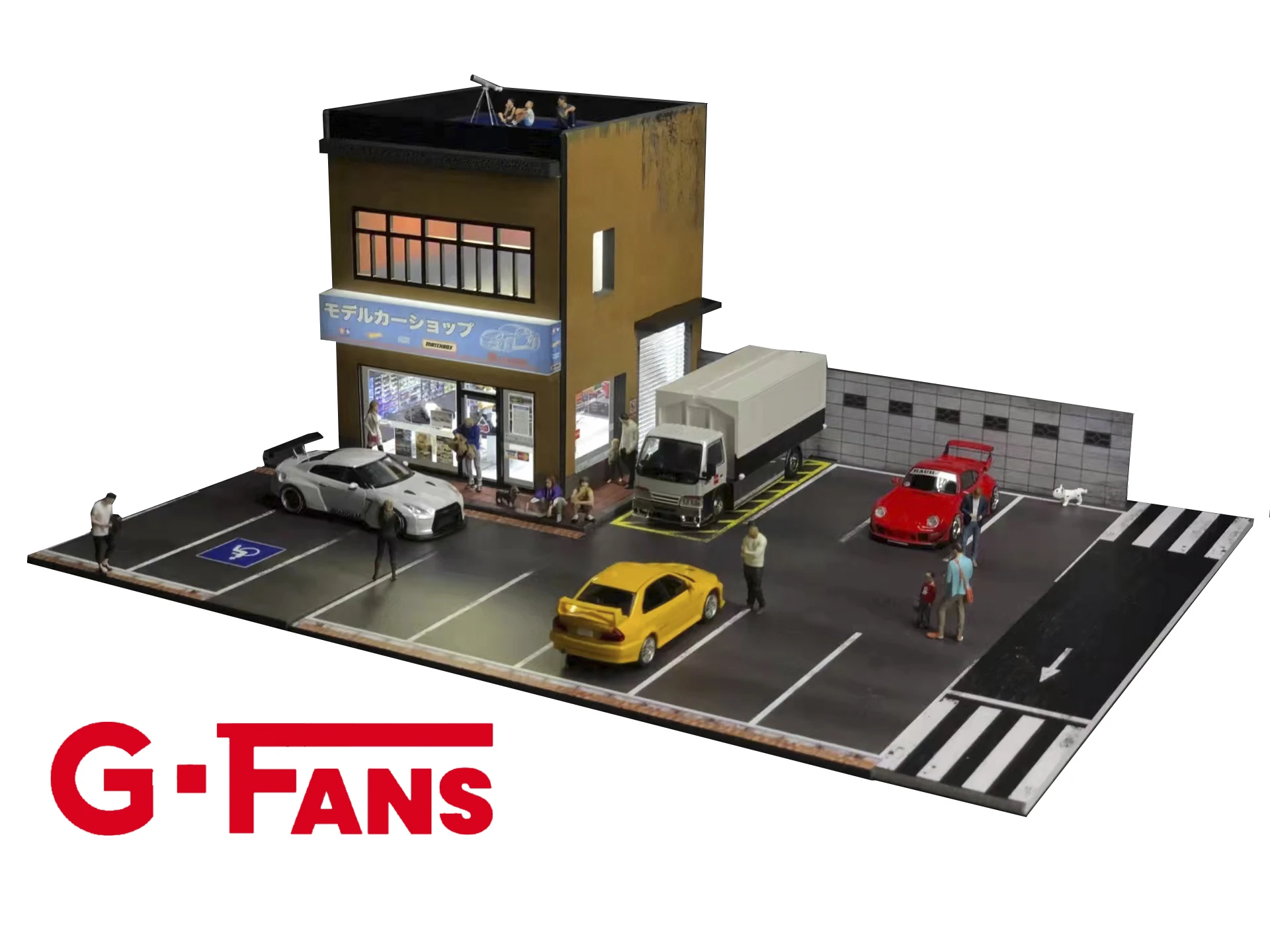 1:64 Scale Car Garage Miniatures Models Sets Car Parking Lot Diecast Scene Display Vehicle Scene Toy Background Collection