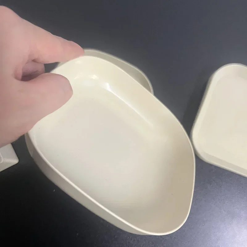 9Pieces/Set Dessert Plate Pure Natural Wheat Square Snack Straw Bowl Sauce Seasoning Dish Degradable ECO-friendly Tableware