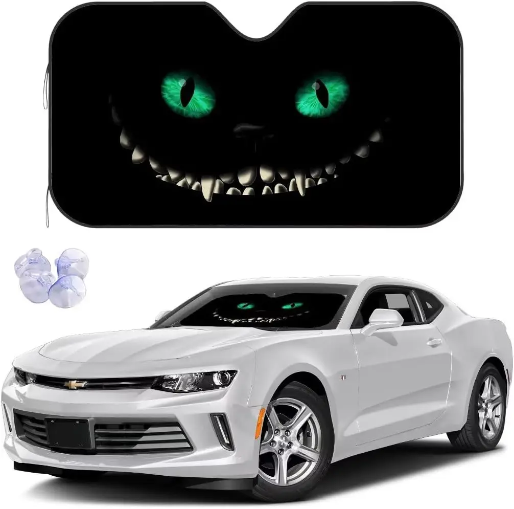 

Anime Eyes Car Windshield Sun Shade Universal Fit Car Front Windshield Sunshade Protection Keep Your Vehicle Cool 51x27.5 Inch